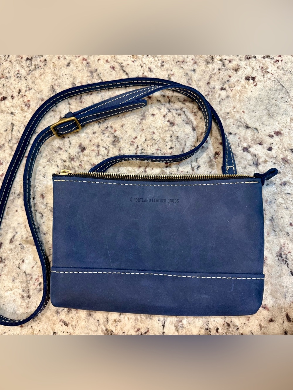 Portland Leather Navy Leather Crossbody Bag